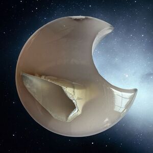 Gray Agate Crystal Crescent Moon Meditation Healing Stone (2)